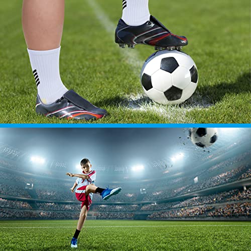 Jspupifip 2 Pair Soccer Grip Socks Men, Ankle Grip Socks Youth Black/White Speed Anti Slip Grip Pads Football Sock Gain The Edge Grip Soccer Socks For Women Girls Boys Teen Kids(2 Pair) #TOP5