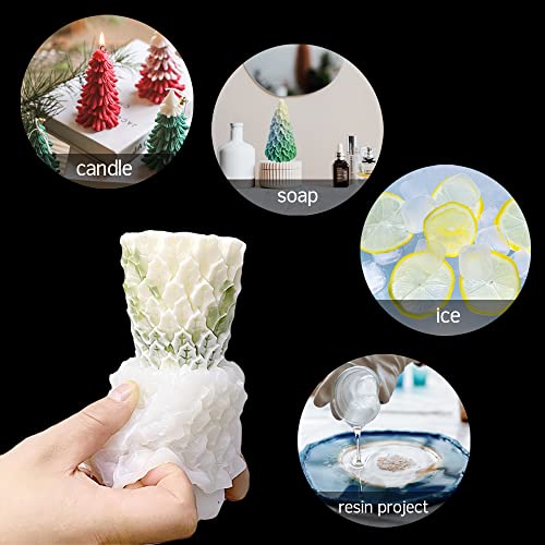 Candle Molds For Candle Making, 2Pcs Christmas Tree 3D Silicone Candle Resin Mold, Mould For Diy Aromatherapy Wax Candle Soap Concrete Clay Craft Cake Home Party Decor #TOP5