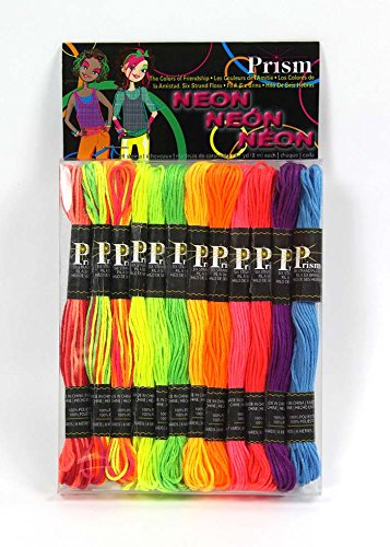 DMC Prism-NEON Prism 6-Strand Floss Pack 8.7 yd, Neon, Pack of 24