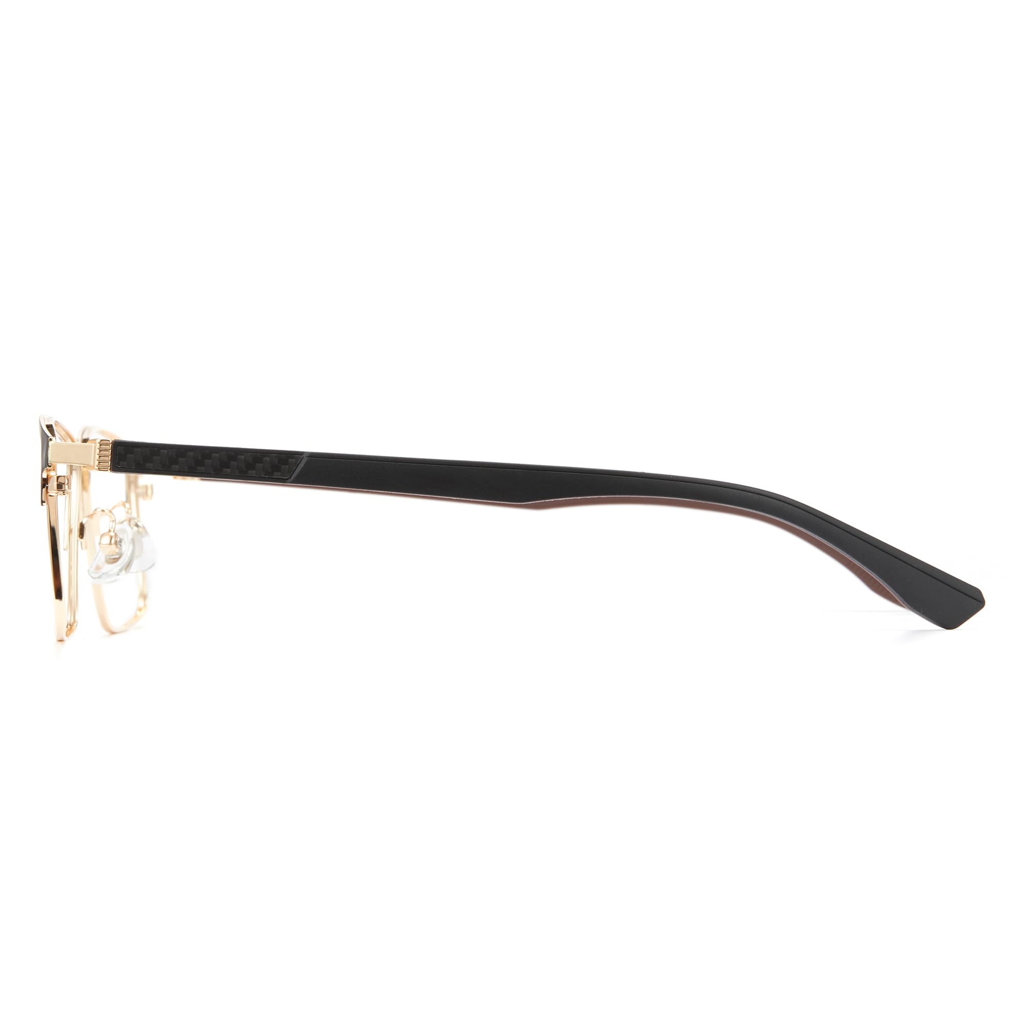 Cyxus Men Blue Light Blocking Glasses Half Rimless Computer Gaming Glasses Square Fashion Glasses for Men 8146 Black Gold