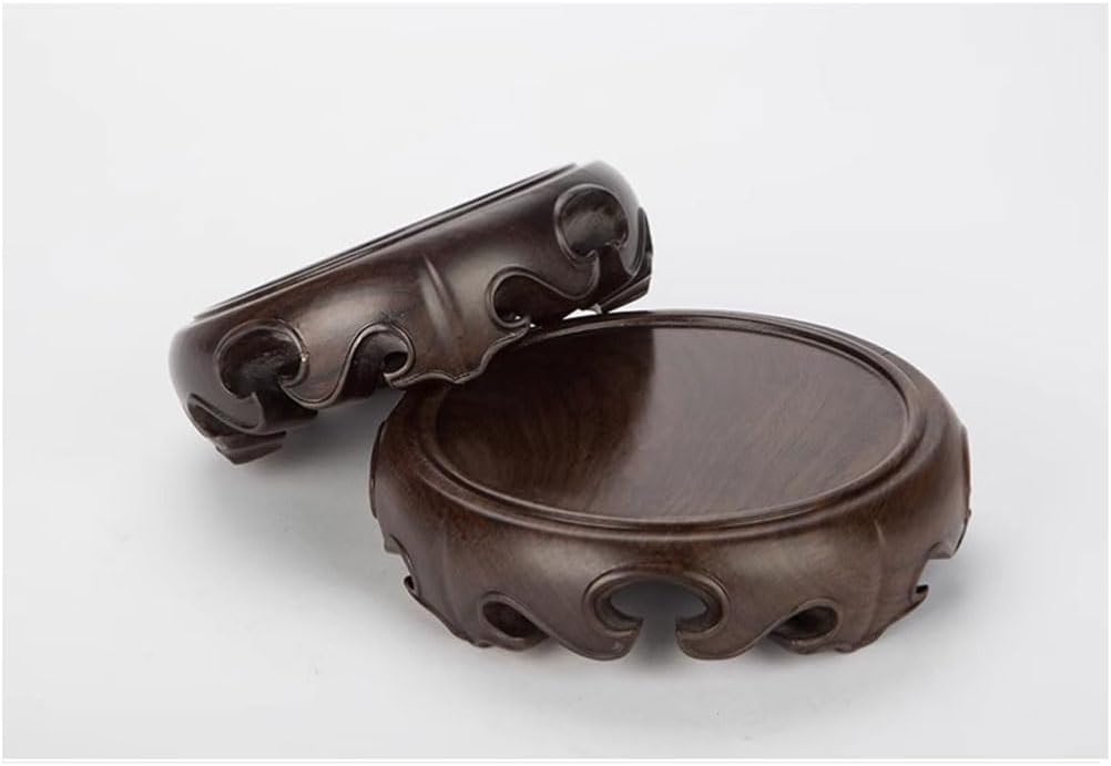 Bonsai Pedestal Vase Pedestal Stands Round Vase Base Solid Wood Antique Ornament Base Teapot Placement Rack Household Incense Burner Bracket Planter Stand Plant Holder(Small)