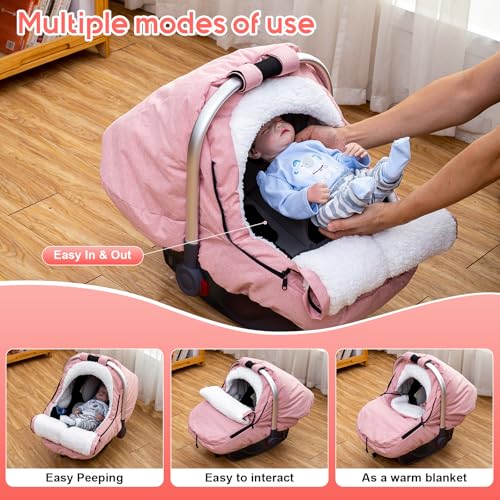 Winter Baby Car Seat Cover Plush Sherpa
