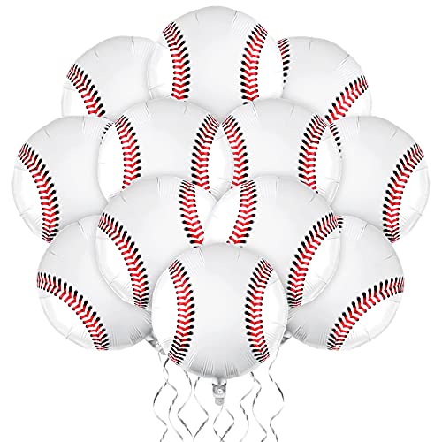 Durony DY0130 12 Pieces 18 Inches Baseball Balloons Baseball Themed Party Decorations Foil Mylar Baseball Balloons cover