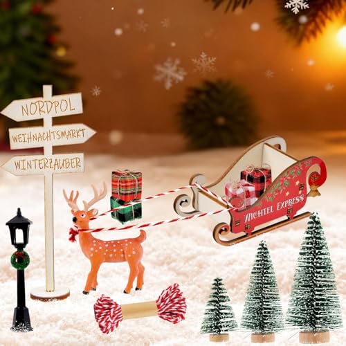 Ruichi Wichtel Zubehör Weihnachten Komplett Set, 12Stück Miniatur...
