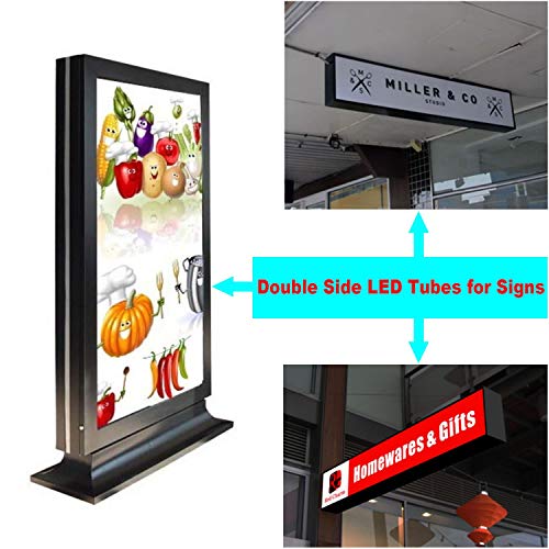 JESLED 360 Degree T8 T10 T12 8ft 52w R17D/HO Base, led Outdoor Tubes for Double Sided Signs 6000K Cool White Clear Cover (4-Pack)