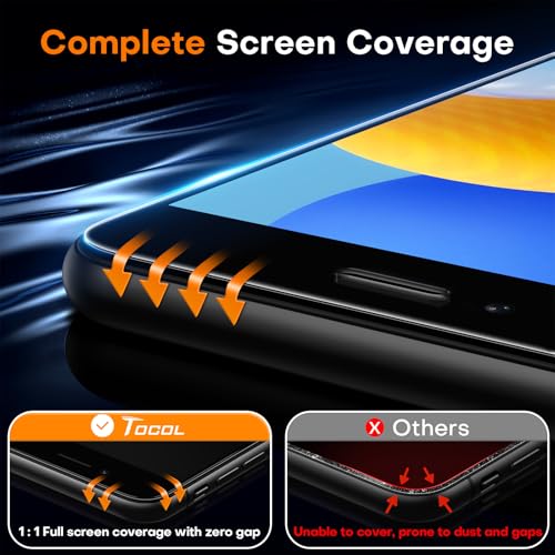 Image of TOCOL 2 Pack Screen Protector for iPhone SE 3 /2 (2022 /2020 Edition), iPhone 8 /7, iPhone 6s /6 4.7-Inch Instant Installation 14FT Military Grade Protective 9H+ Tempered Glass HD No Bubbles No Dust