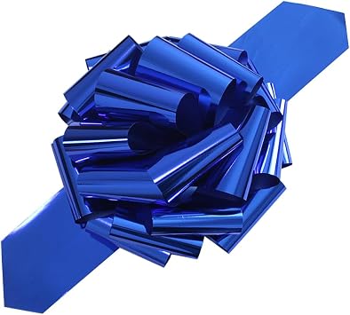 1Pc Giant Gift Bow,12 Inch Giant Bow for Present,Big Bow Suitable for Bicycles,Household appliances,Christmas, Parties,and Large Bow Decorations on Dining Tables Metallic Blue