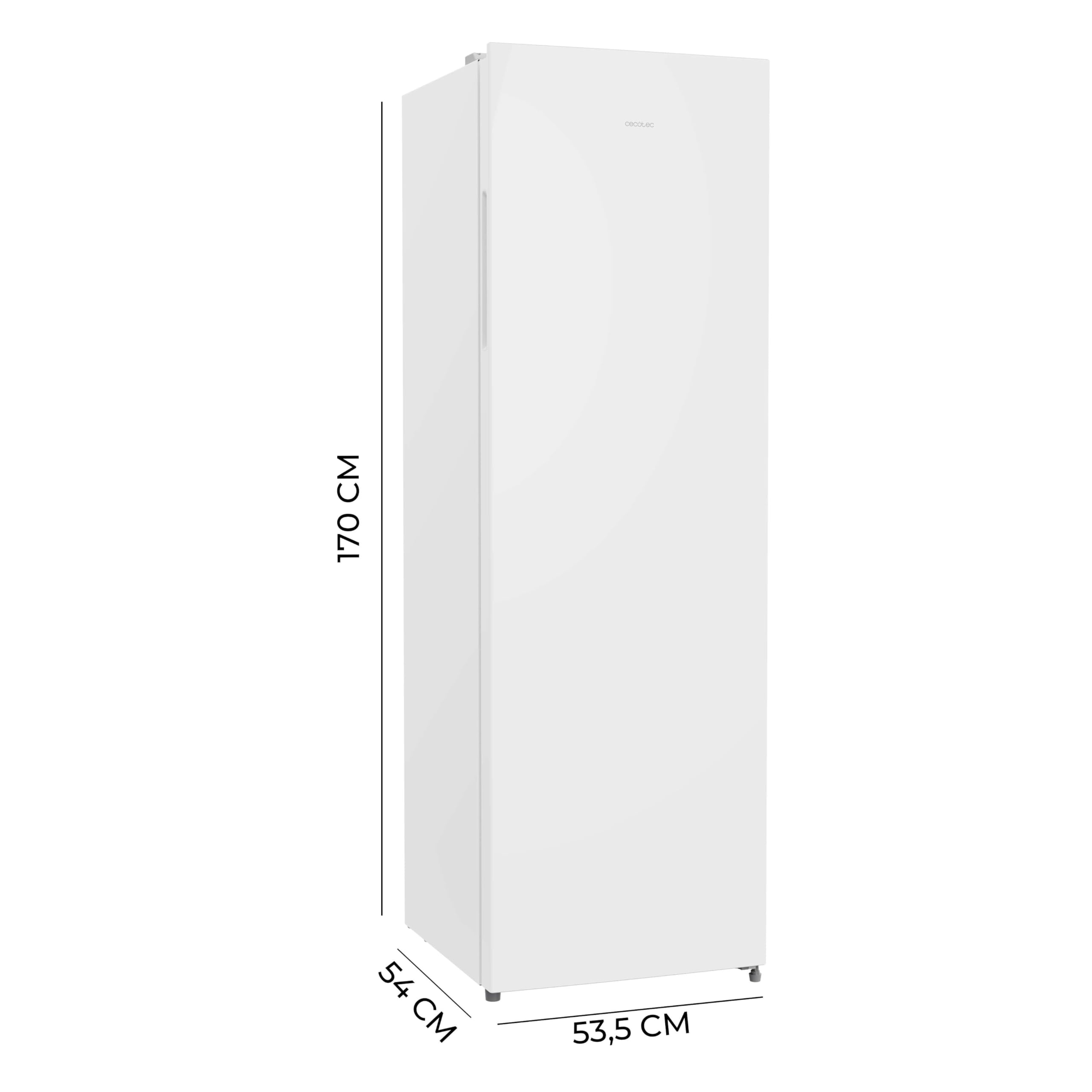 Cecotec Congelador Vertical 206L Bolero CoolMarket UF 206 Dual White E | Convertible a Frigorífico, Bajo Consumo, No Frost, Cajones XL, Puerta Reversible, Luz LED, Alarma y Sistema Frío Uniforme