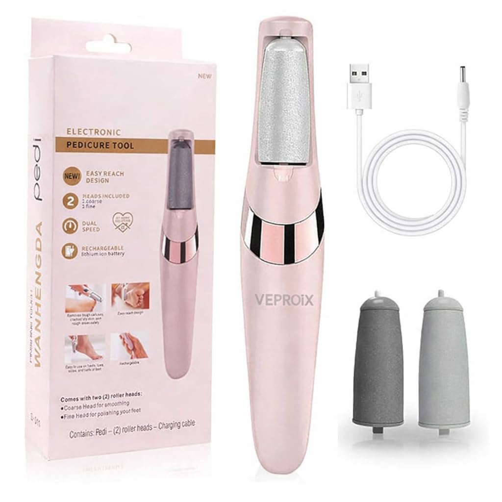 VEPROIX Callus Removers for Feet,Rechargeable Electric Foot Callus Remover Pedicure Kits,Removes Dry Skin for Smoother Feet,Foot Care for Dead Skin