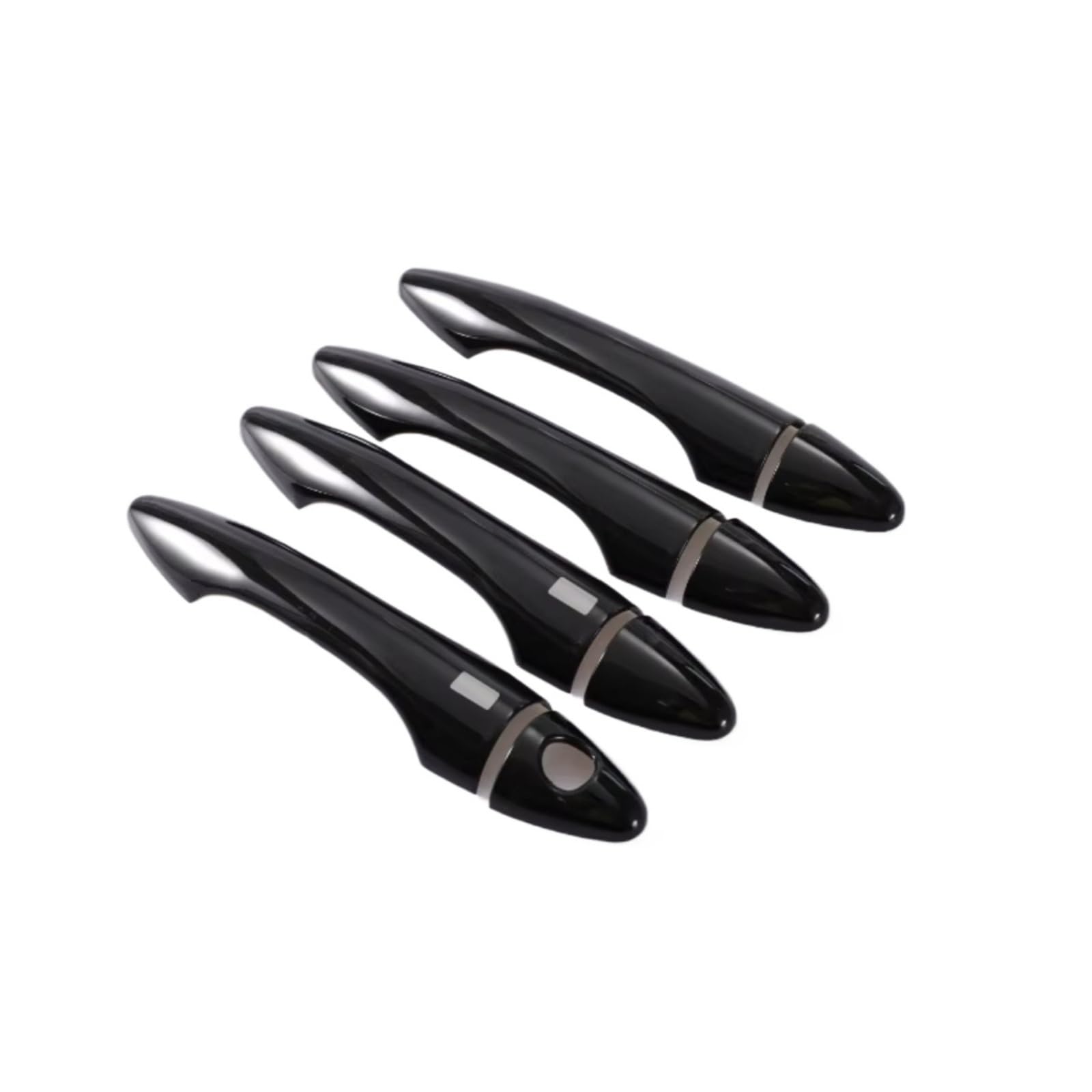 IUKMR for Hyundai for Tucson IX35 2009-2014 Carbon Fiber Gloss Black Chrome Car Door Handle Cover Bowl Sticker Car Outer Door Handle(B-Handle 2button)