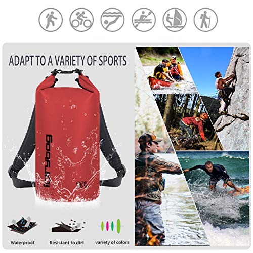 Image of IDRYBAG Dry Bag for Kayaking Waterproof 2L /5L /10L /15L /20L, Small Dry Sack Waterproof Bag for Boating