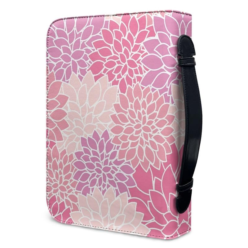 Garronmavis Pink Ethnic Flowers Bible Cover Case for Women Mom Boho Flower Bible Tote Bag Floral Arts Bible Accessories - M - Image 3