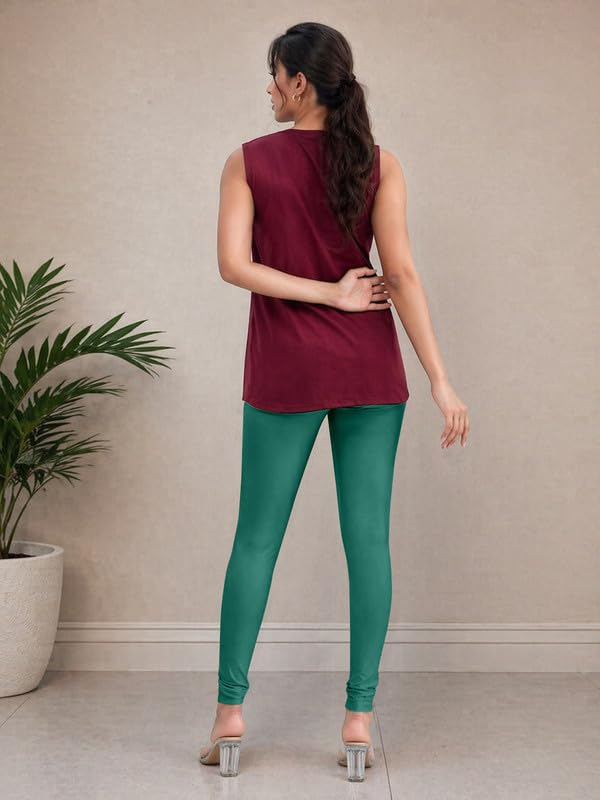 Image of TRENDMALLS Women's Microfiber Elastane Stretch Soft Churidar Length Leggings with Ultrasoft Waistband