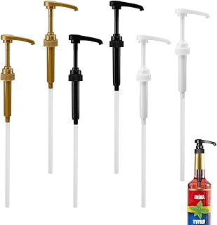 thw THW® 6pcs Coffee Syrup Pump Dispenser, Fits 750ml Bottles, for Skinny Syrup, Jam, Dish Soap, Shower Gel, Cosmetics, Lotion (Gold, White, Black)-picture-13