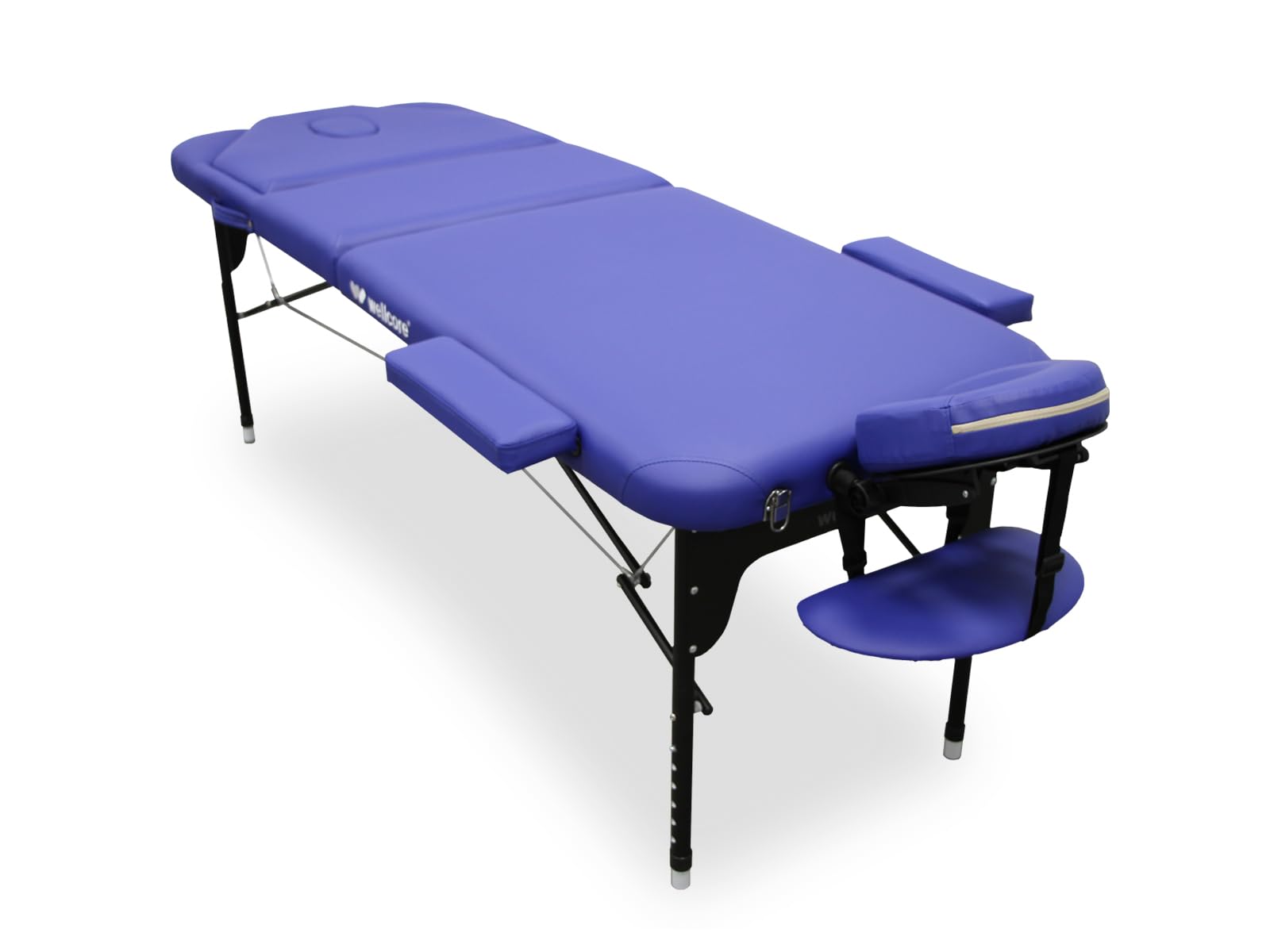 Camilla plegable de aluminio WELLCORE 185 x 65 cm con respaldo abatible Azul