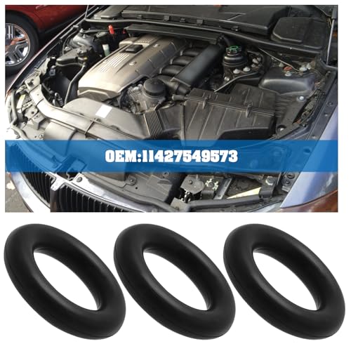 Image of 5pcs Engine Oil Filter Cover Gasket O Ring Seal Replacement Part 11427549573 11421744001 Compatible with BMW Black 12x7mm