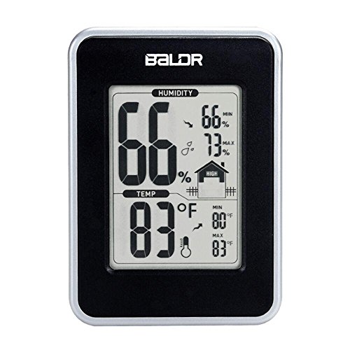 Preisvergleich Produktbild Baldr Tragbares Indoor Thermometer Hygrometer Kunststoff Digital Outdoor , black