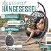 KESSER® Hängesessel mit Gestell Outdoor Indoor Schaukelstuhl Polyrattan 360° 150kg Tragkraft inkl. Polsterkissen & 2in1 Deckenhalterung + Cover – Relaxschaukel - Garten, Balkon, Terrasse, Anthrazit