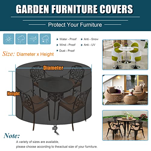 KSITH Copertura per Mobili Rotondo Tessuto Oxford