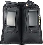 Concealment Magazine and Multi Use Holster IWB W Clip Fits Most Double Stack 9/40 mm. for Full Sizes & mid Sizes Guns Like Glock 19/17/21, Beretta, Ruger (Double Large Double Stack 9mm /.40 Cal)