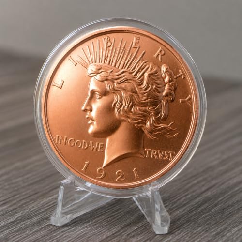 Image of Peace Dollar Design 1 oz Pure .999 Copper Round Collectible Coin in Capsule