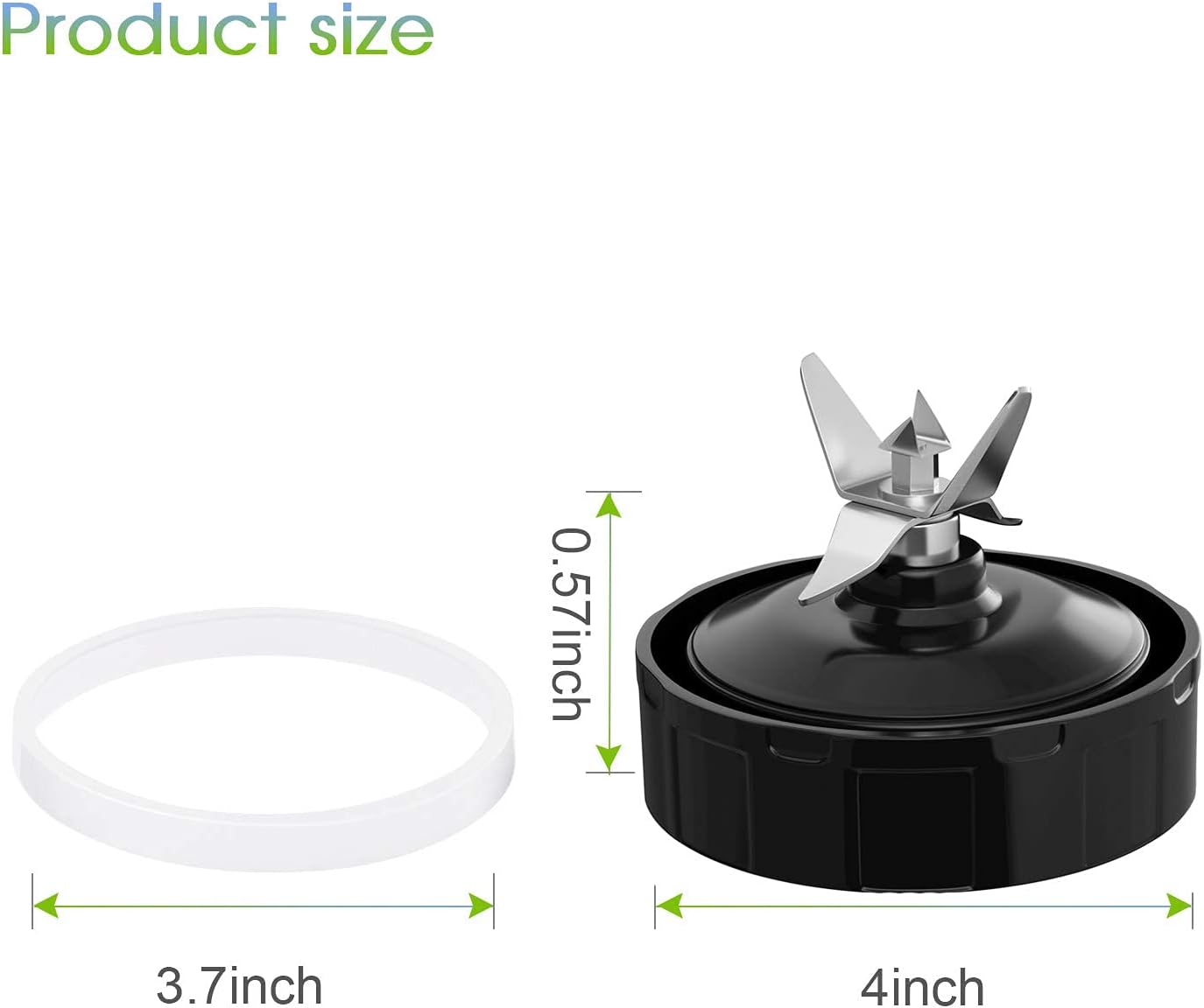 7-Fins Extractor Blade Assembly with Rubber Gasket Blender Replacement Parts Compatible with Nurti Ninja Blenders Auto iQ BL480 BL482 BL642 BL682 NN102