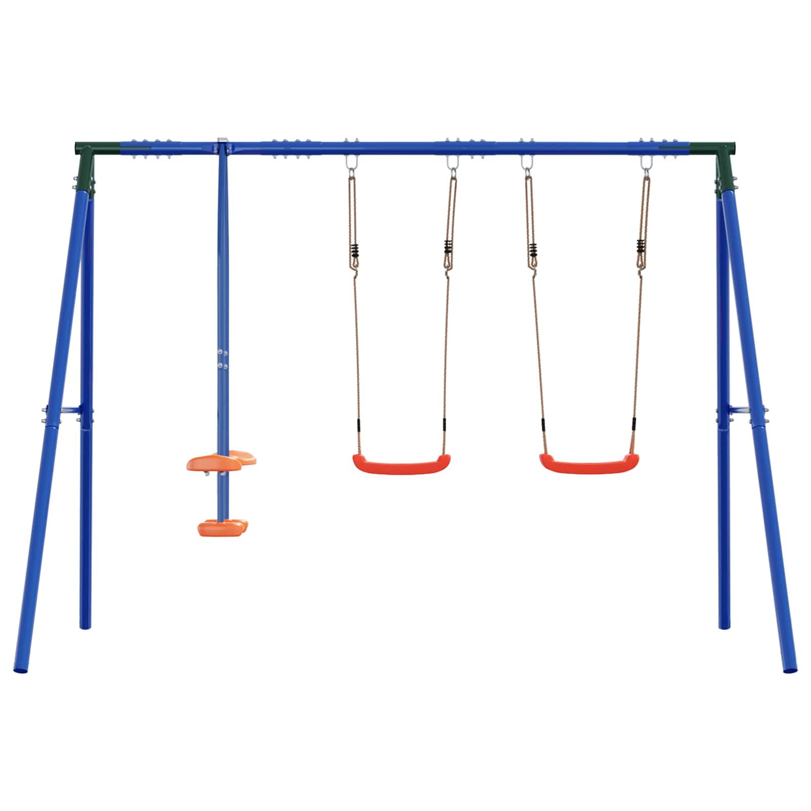 vidaXL Buiten schommel set met 4 zitplaatsen Meerkleurig Staal en PE