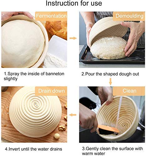 Frmarche - Cestino per pane rotondo, con fodera in...