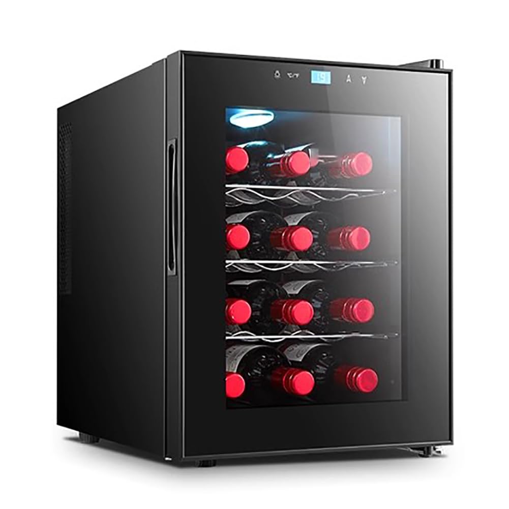 Cantinetta Per Vini A Temperatura Costante Con Capacità Da 8 A 18 Bottiglie, Mobile Portabottiglie Elettronico Multifunzionale Con Display Digitale Della Temperatura E Serratura Della Porta, Refriger
