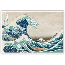 The Great Wave off Kanagawa - Mount Fuji - Vintage Japanese Woodblock Print by Katsushika Hokusai c.1830s - Master Art Print Unframed 13in x 19in