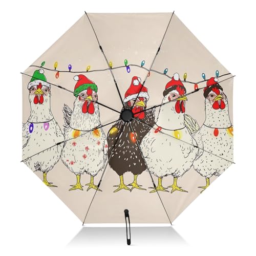 Parapluie pour femmes motif poulet rigolo cadeau de Noël idéal