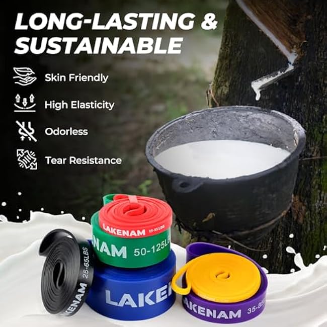 Resistance Bands Set, Exercise Workout Pull Up Assistance Bands with 6 Resistance Levels, Muscle Training Straps for Fitness, Working Out, Body Stretching, Physical Therapy, More