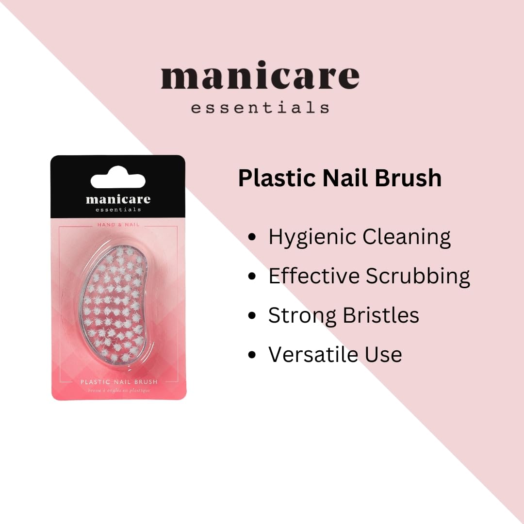 Manicare Spazzola per unghie in plastica, spazzola igienica per la pulizia delle mani e delle unghie, spazzola per pulire sotto lo sporco e il grasso, setole solide e forti, per l'uso su unghie e