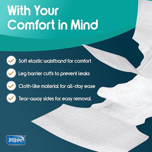 Image of Inspire Adult Diapers Women or Men - MAX Absorbency | Our Most Absorbent and Dry, Incontinence Underwear for Women or Men | Leak Proof Diaper Overnight or Daytime for Heavy