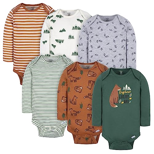 Image of Gerber Baby Boys 6-pack Long-sleeve Onesies Bodysuit