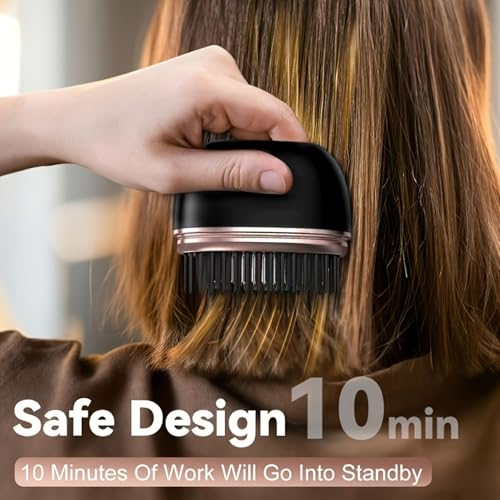 Image of BWOGUE Mini Wireless Straight Hair Brush, USB Rechargeable Portable Hair Straightener Comb with 3 Heat Settings, Quick Heating Plates for Smooth Styling, Perfect for Hair Stylist, Salon Professional