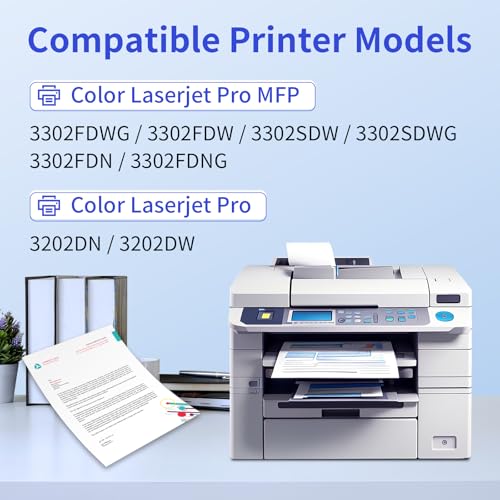 MYCARTRIDGE Ersatz für HP 219X (Mit Chip) für 219A 219X für HP Color LaserJet Pro MFP 3302FDWG Toner für 3302SDWG 3302FDNG 3302FDW 3302SDW 3302FDN 3202DN 3202DW für W2190X W2190A (4er Pack)