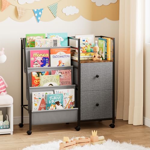 Image of Modanais Book Shelf for Kids Rooms, Toddler Bookshelf Baby Bookcase with Kids Storage for Nursery, Bedroom, Playroom, Easy Assembly (Black)
