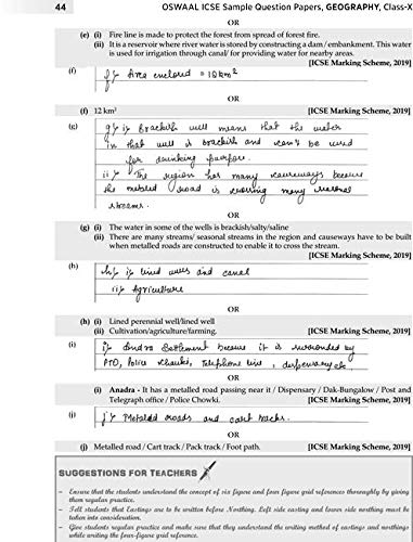 Image of Oswaal ICSE Sample Question Papers Class 10 Geography Book (Reduced Syllabus for 2021 Exam)