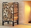 Kingson Firewood Rack Log Holder for Indoor Outdoor Fireplace Black Detachable Firewood Storage Log Storage Holder