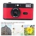 Fydun 35MM Film Camera Vintage Reusable Color Film Flash Light Students (Black and Red)