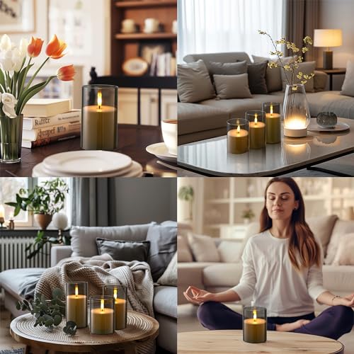 Image of Flameless Candles Battery Operated Candles- Flickering LED Candles with Realistic 3D Buld and Remote Control &Timer for Wedding Birthday Halloween Christmas Decorations Set of 3