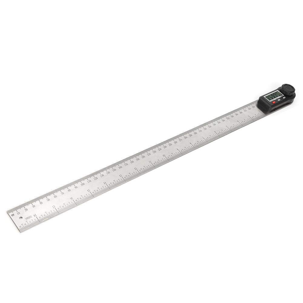 Règle d'angle d'affichage numérique, jauge d'angle électronique 2 en 1 avec bouton de verrouillage 0-360 ° Règle de travail du bois Rapporteur d'angles multifonction(500mm)