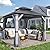 COVERONICS 8.5FT x 8.5FT Outdoor Wood Gazebo - Patio Wooden Gazebo with Galvanized Steel Hardtop, Heavy-Duty Double Roof Pavilion with Netting & Curtains for Garden, Poolside, Deck, Backyard