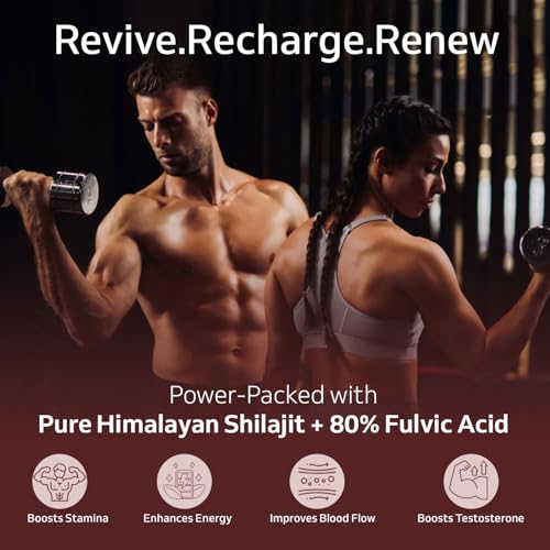 Image of Purely Yours Shilajit /Shilajeet Capsules w / 80% Fulvic Acid & KSM 66 Ashwagandha | eq. 8100mg /Serving | Boost Stamina, Strength & Muscle Growth | 30 Capsules