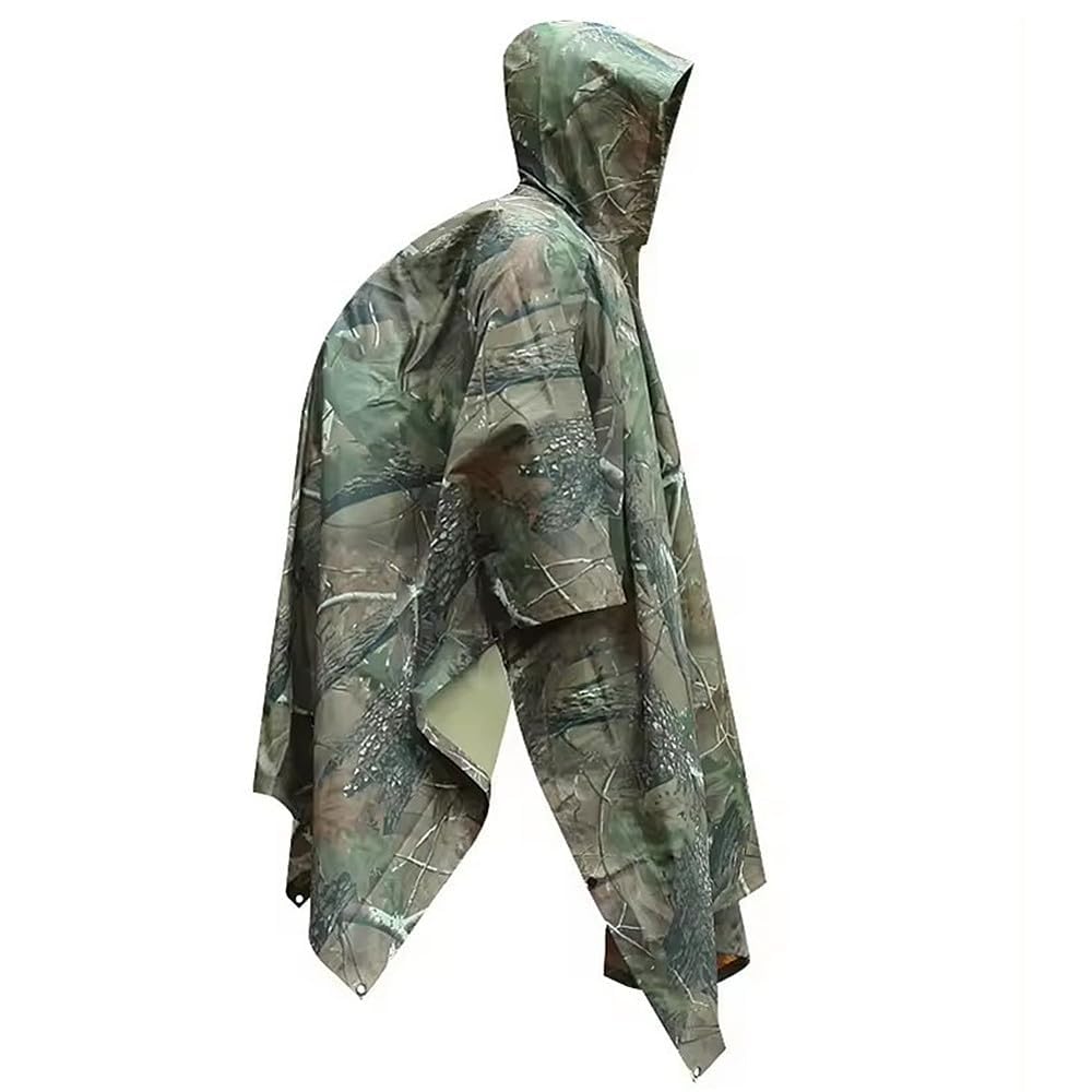 TRIXES Poncho de pluie imperméable camouflage, léger pour adultes – Randonnée, festivals, voyages et plus encore