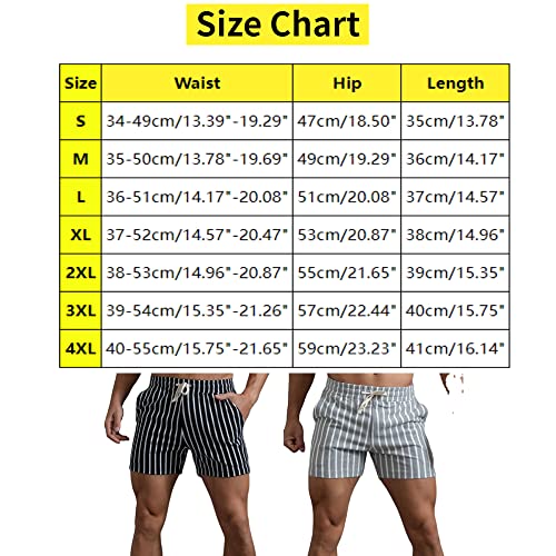 Men's Athletic Shorts, Vertical Striped Beach Pants2