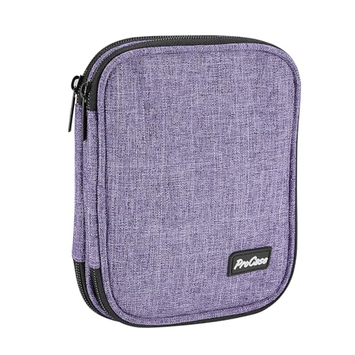 Procase Trousse Double (Pas d’Accessoires Inclus) pour Accessoires et Outils de Crochet, Petit Sac pour Crochet Aiguille Tricot Circulaire (jusqu'à 16.5...