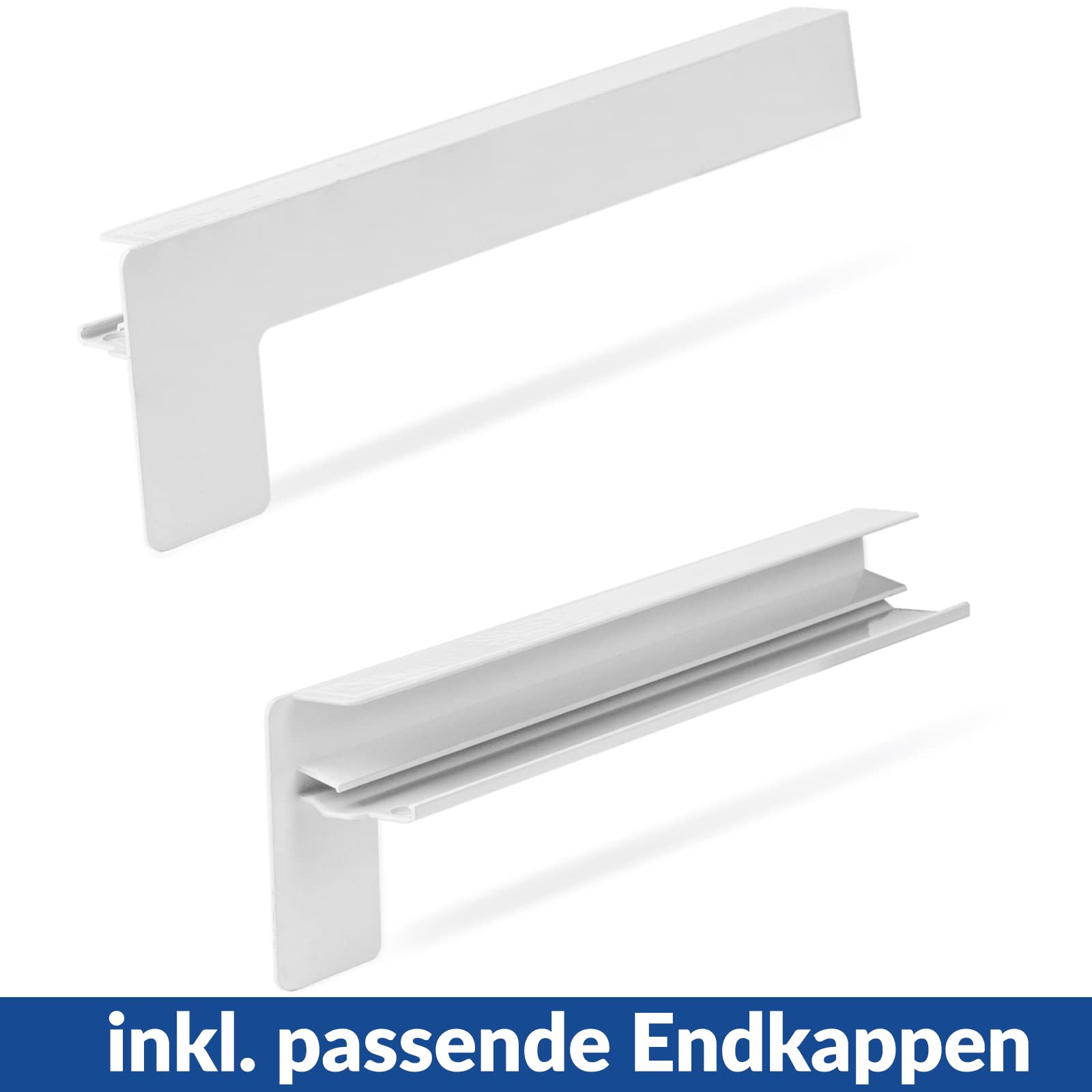 Fensterbank Aluminium + Pulverbeschichtet – 120cm – Weiss RAL 9016 – Tiefe 30cm – Wetterfest – Inkl. Alu Endkappen – Fensterbrett – Aussenfensterbank – Outdoor – Fenstersims – Aussen