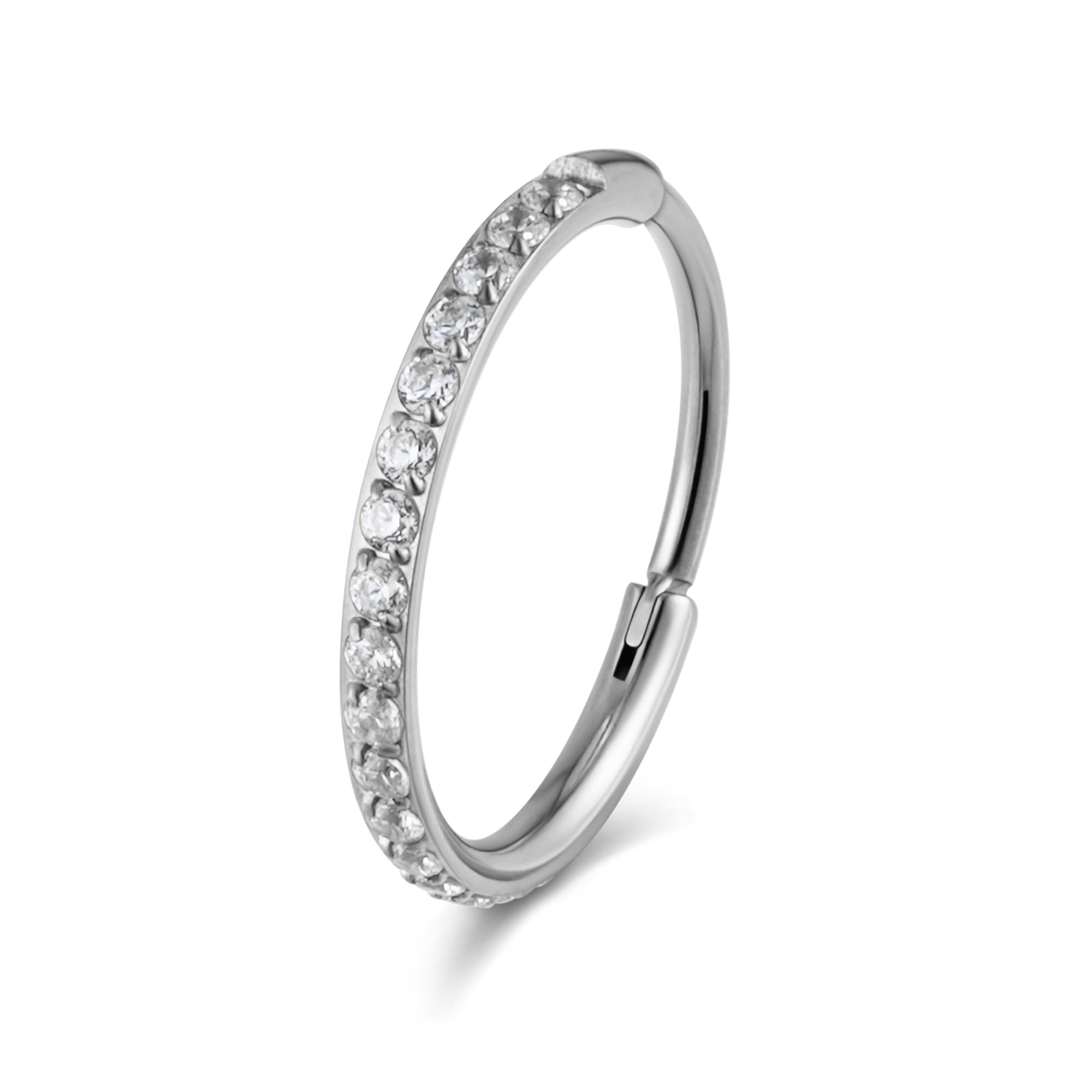 FINE4U ASTM F136 Titanium 20g Piercing Jewelry Hoop 6mm 8mm 10mm 12mm for Forward Helix, Helix, Tragus, Rook, Conch, Lobe